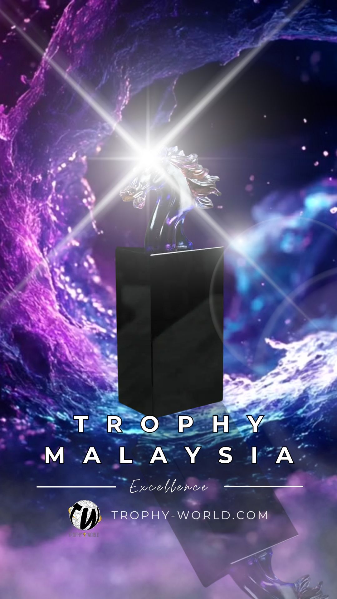 Liu li Purple Horse Crystal Trophies at Trophy-World Malaysia.jpg